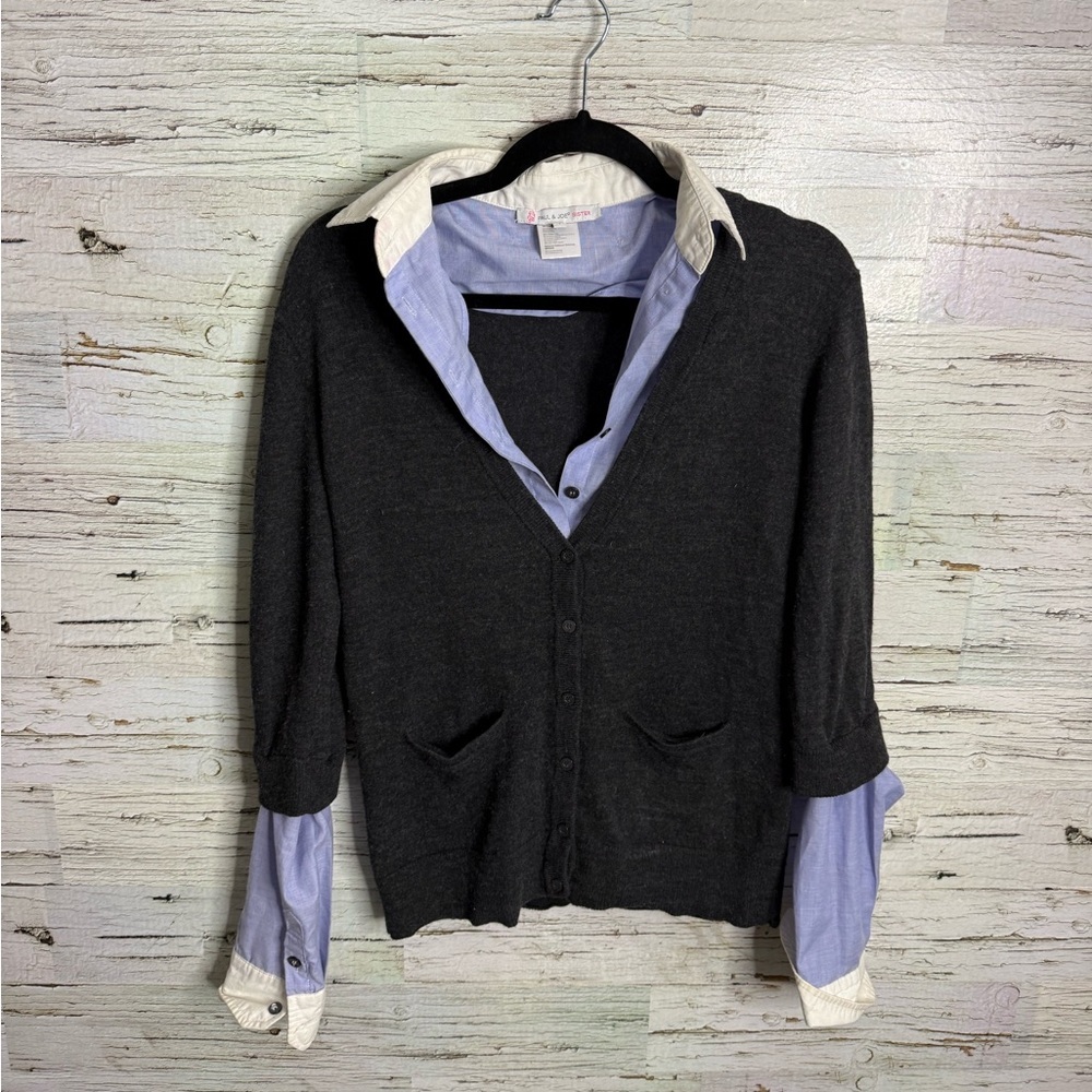 Paul & Joe Sister button down shirt cardigan size small 1